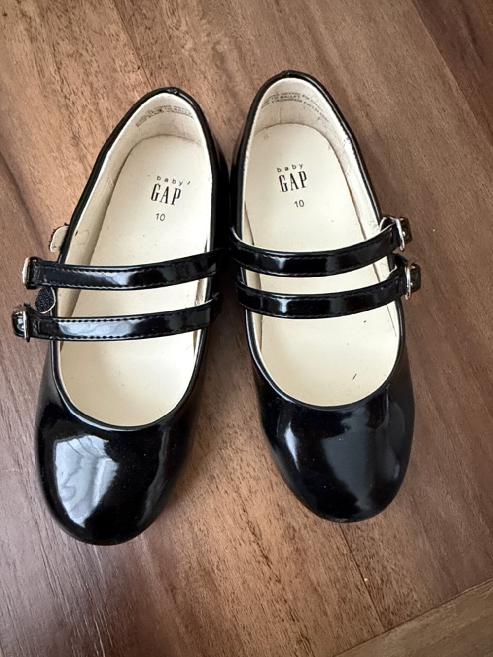 GAP Black Patent Double-Strap Mary Jane Dress Shoes